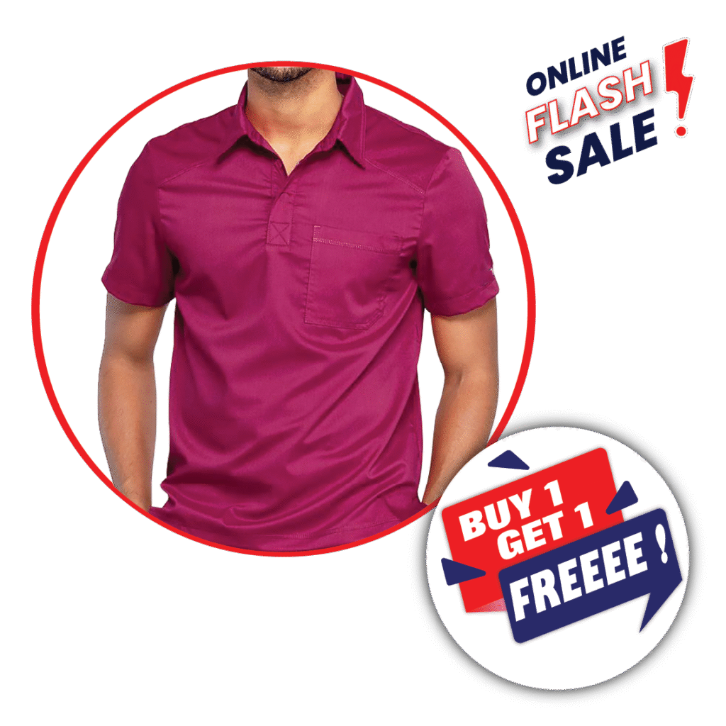 Unisex Polo Style Scrub Suit Sets - Buy 1 Get 1 Free